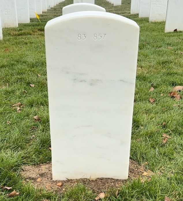 Back of headstone — Howard Moore