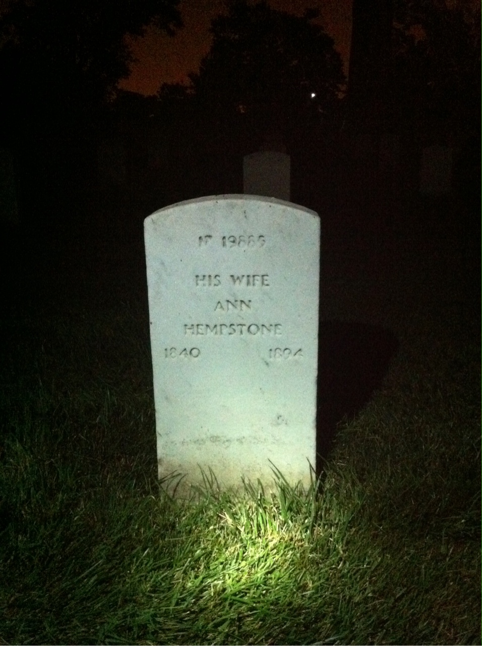 Back of headstone — Anna Appleby