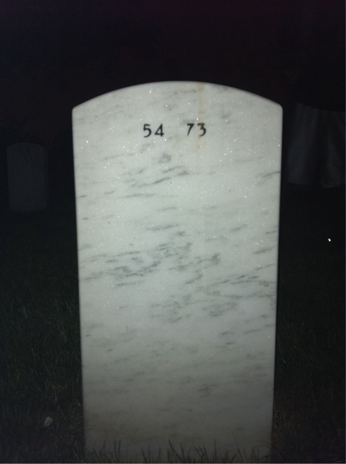 Back of headstone — Alvin Merrill
