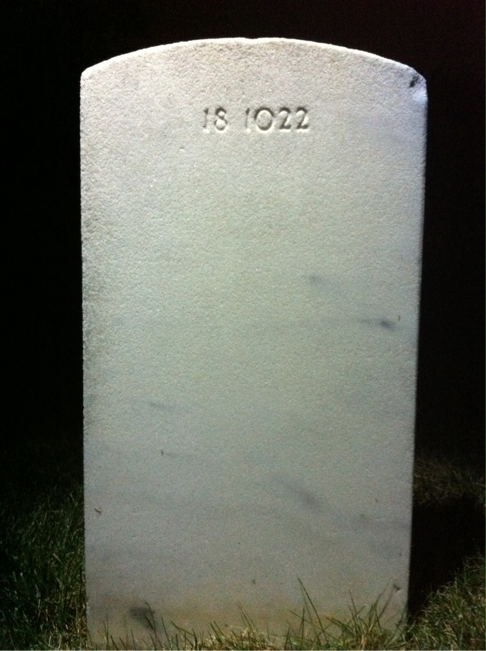 Back of headstone — Frank Adams