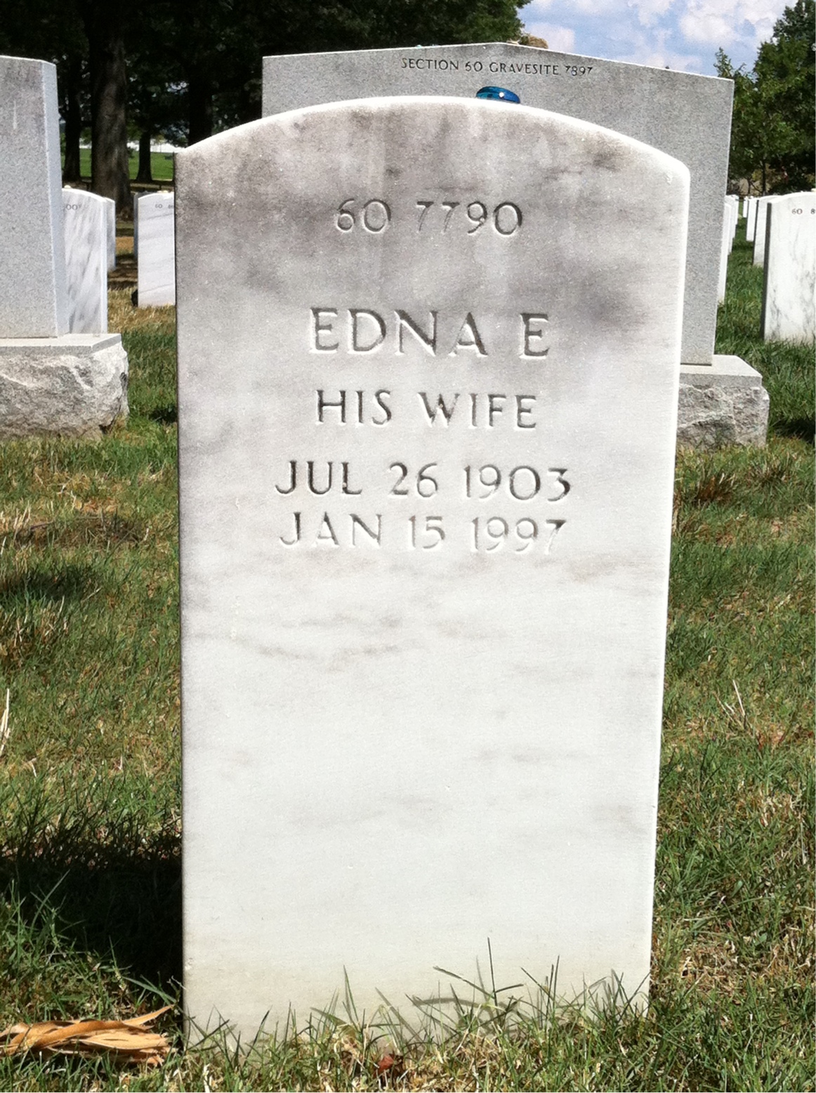 Back of headstone — Samuel Levy