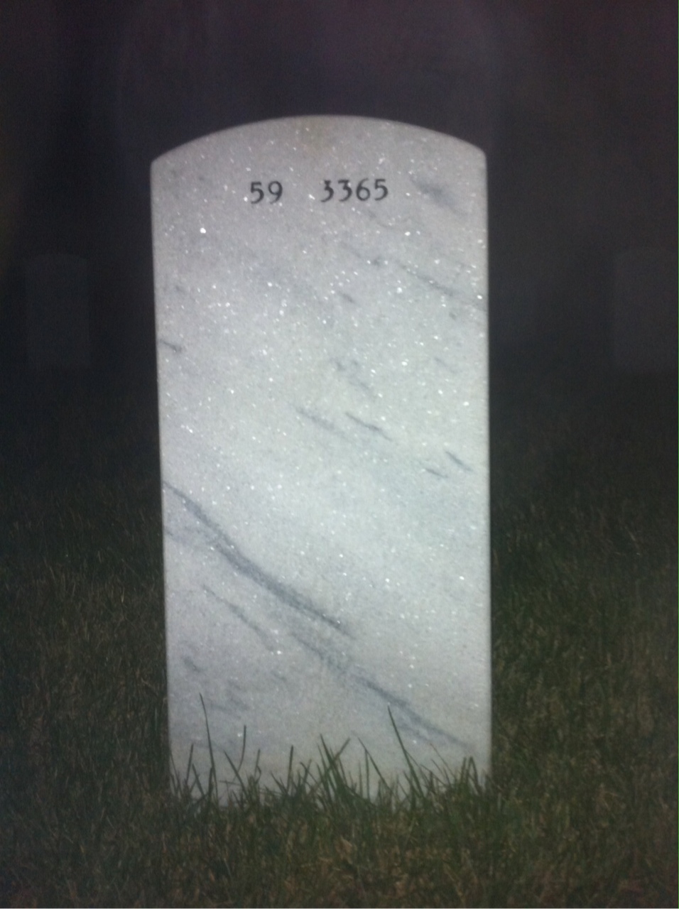 Back of headstone — John Greinwald