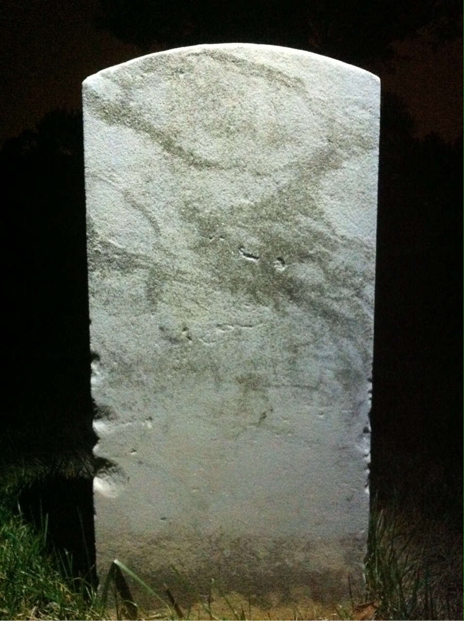 Back of headstone — Andrew Arrington