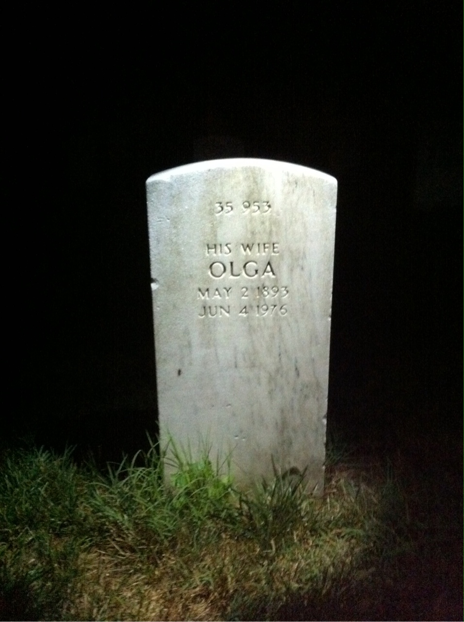 Back of headstone — Hans Mikkelsen