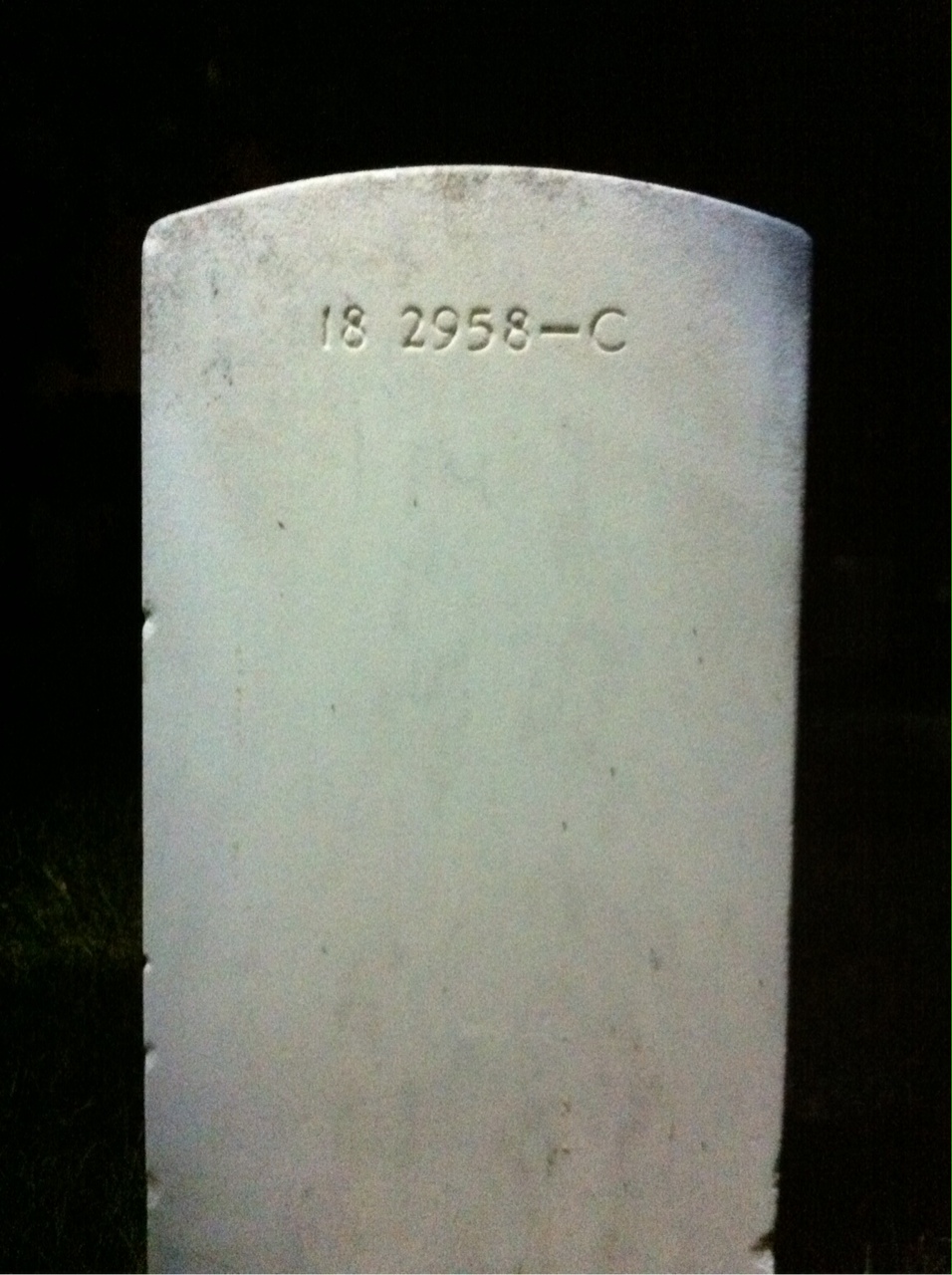 Back of headstone — Bernard Mullin