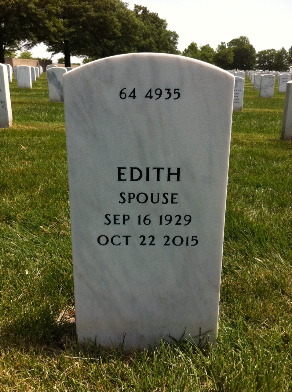 Back of headstone — Robert Edwards