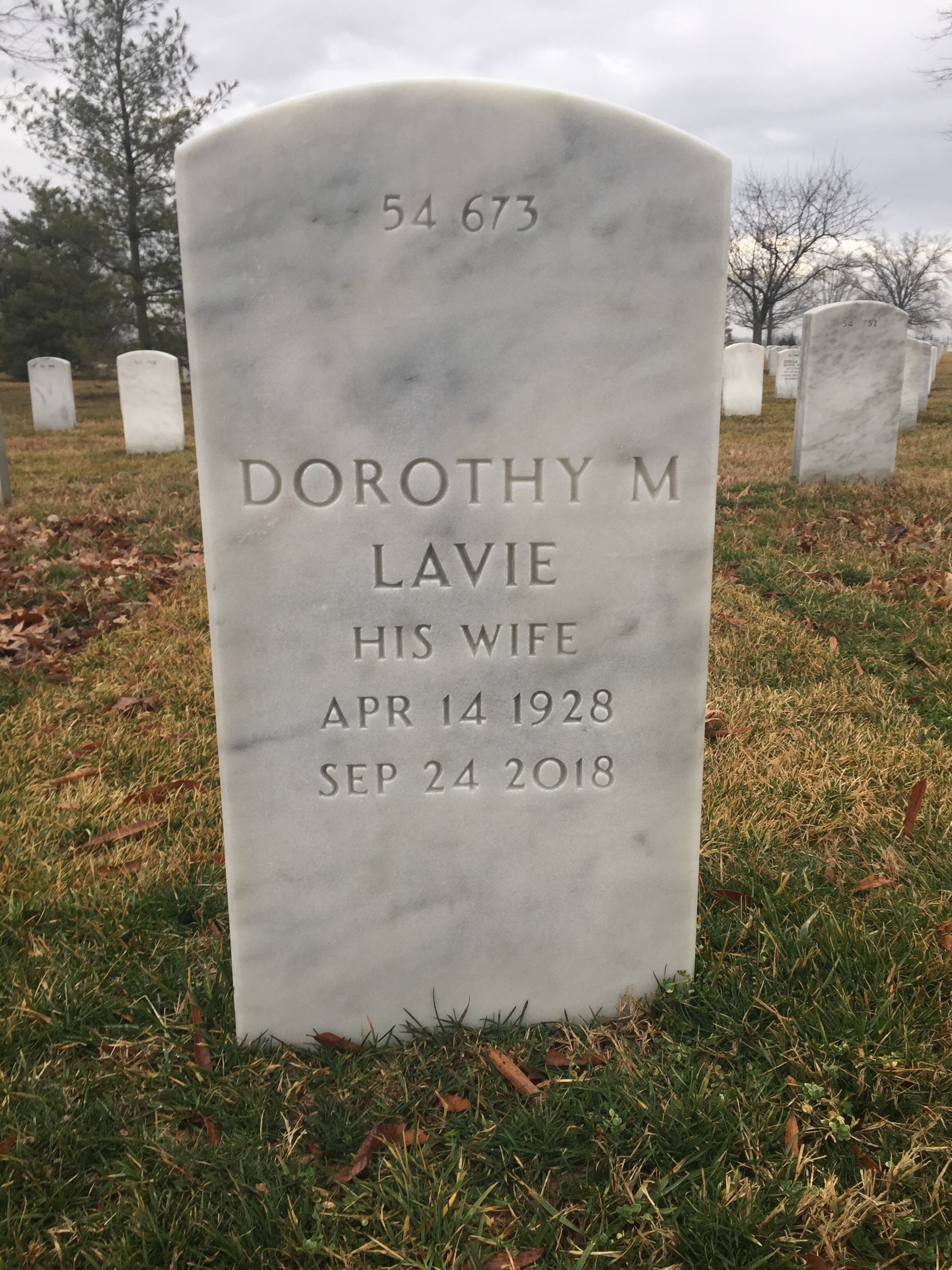 Back of headstone — George Lavie