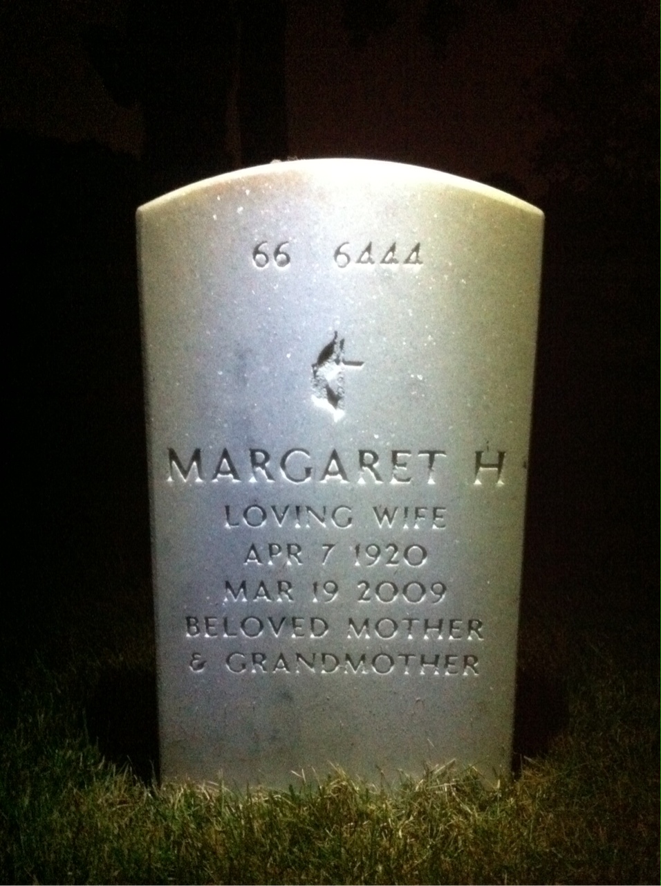 Back of headstone — Stanley Kava