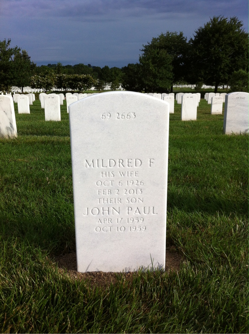 Back of headstone — Edmund Beery