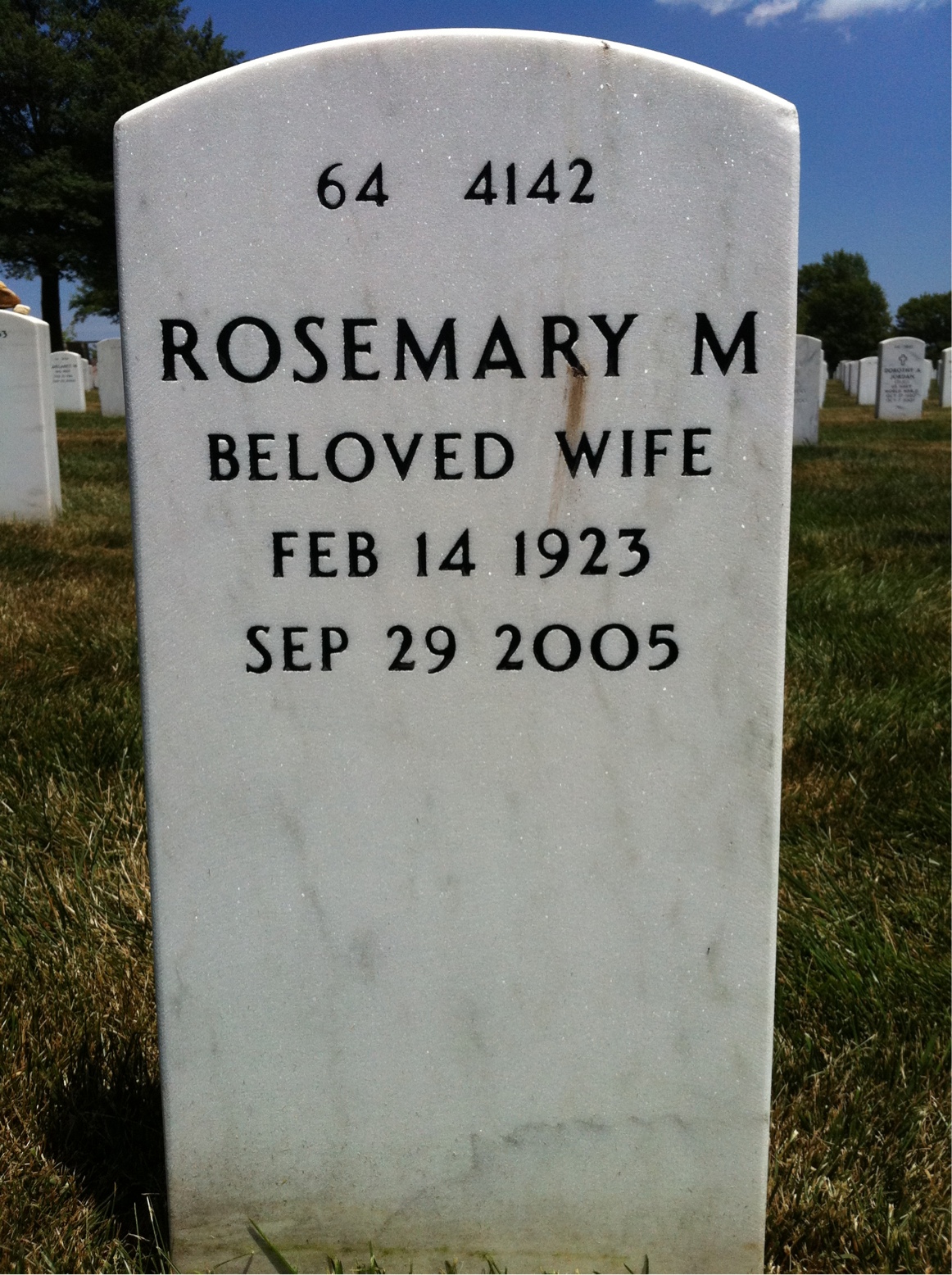 Back of headstone — George Nardone