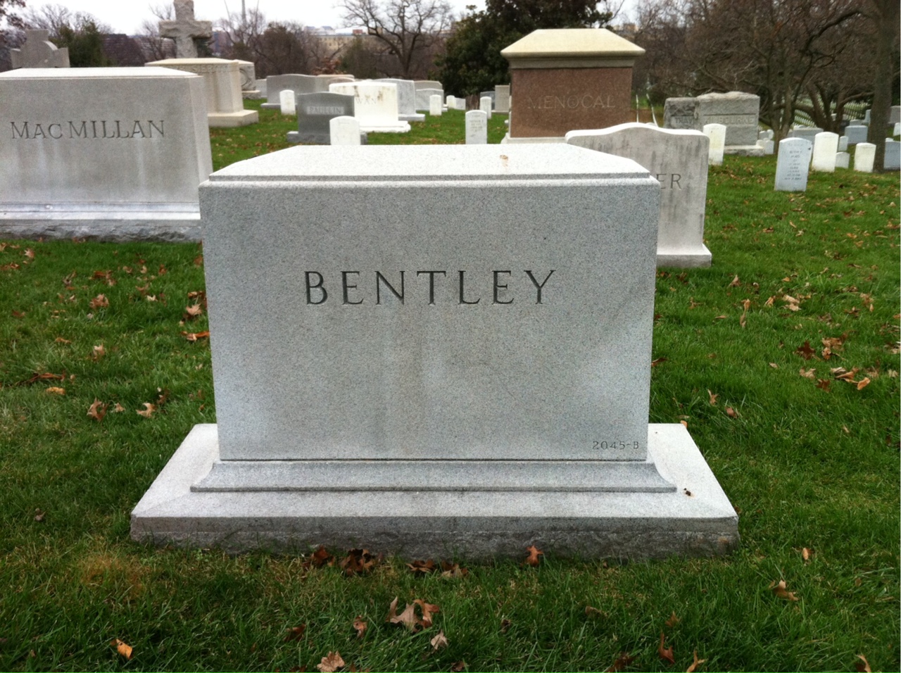 Back of headstone — George Bentley
