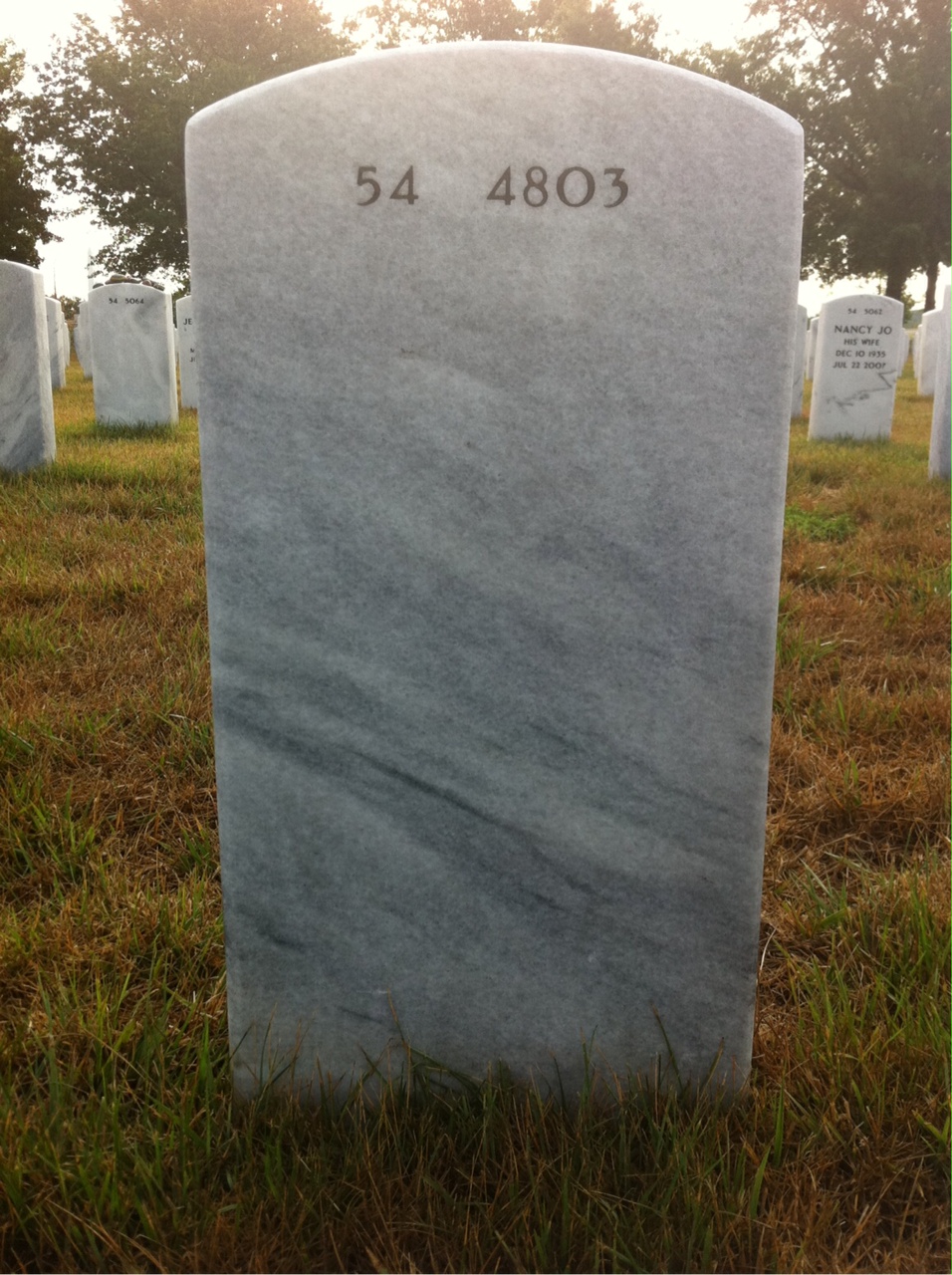 Back of headstone — Paul Barrick