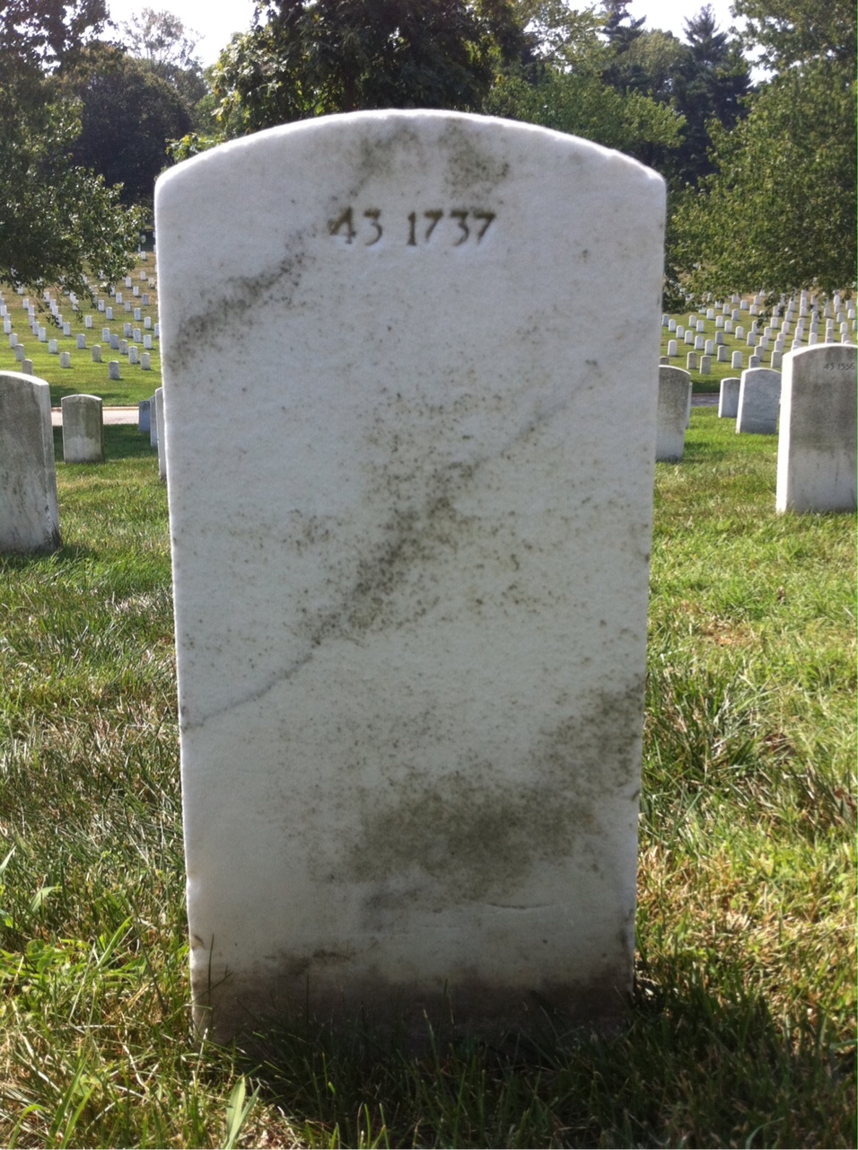 Back of headstone — Wilbur Moore