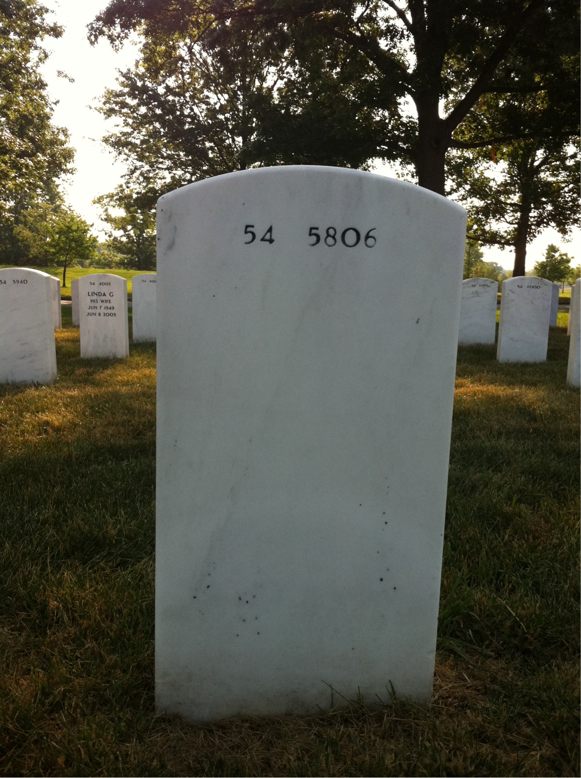 Back of headstone — Marlin Dickson