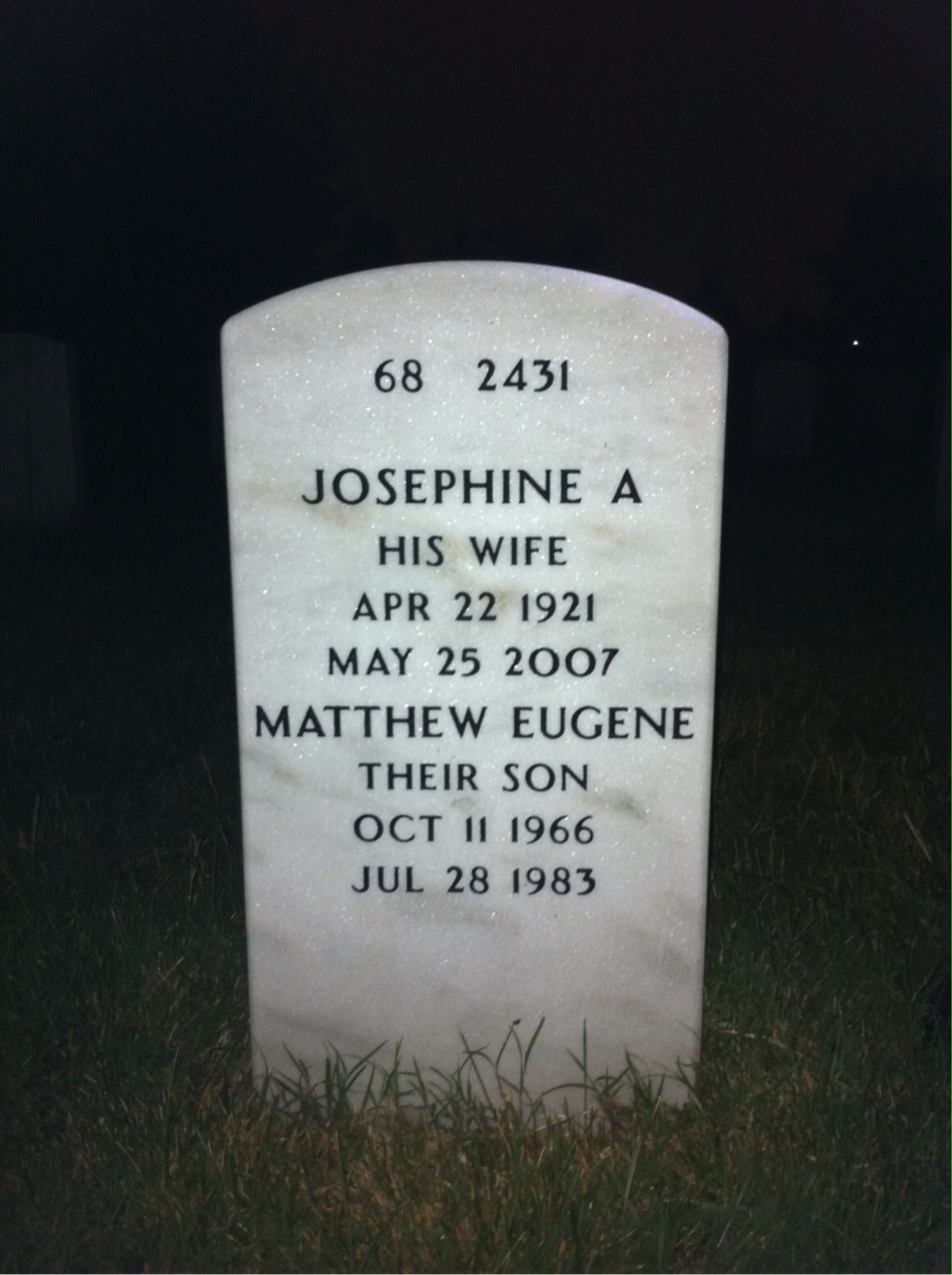 Back of headstone — Harold Sobel