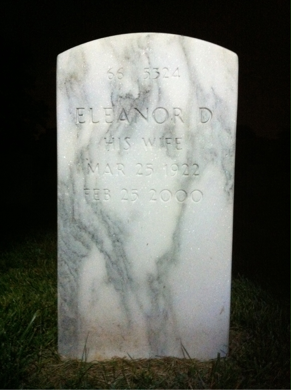 Back of headstone — Archie Gordon