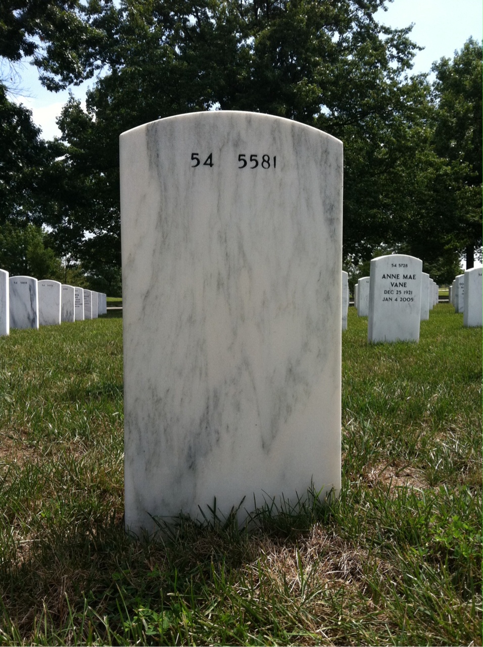 Back of headstone — Kenneth Herrington