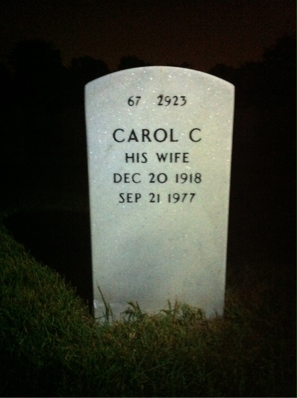 Back of headstone — Erwin Redman