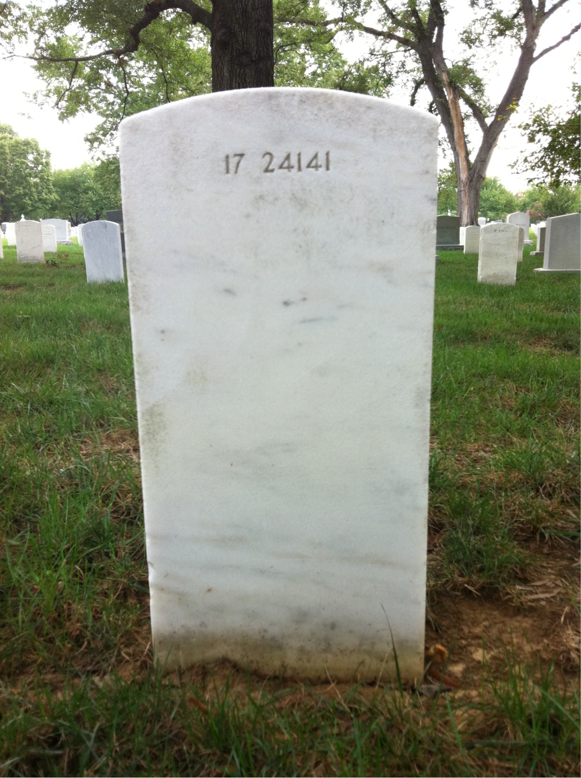 Back of headstone — Lawrence Avery