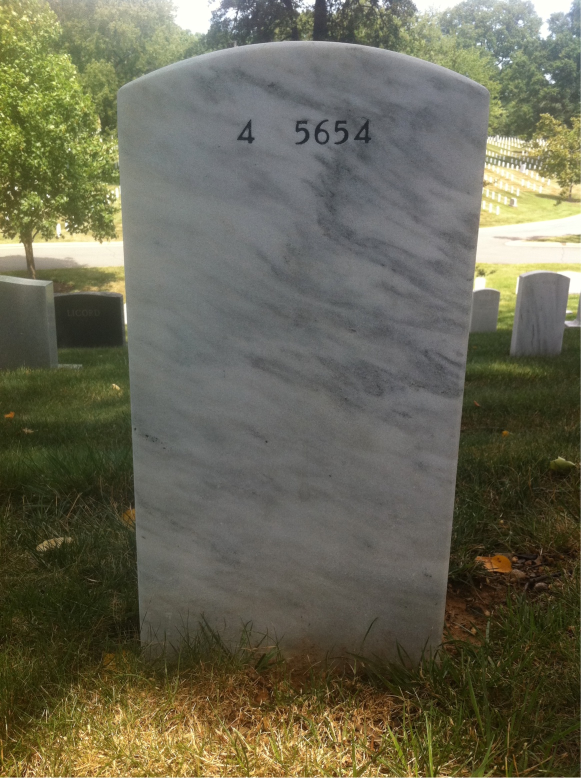 Back of headstone — Joseph Began