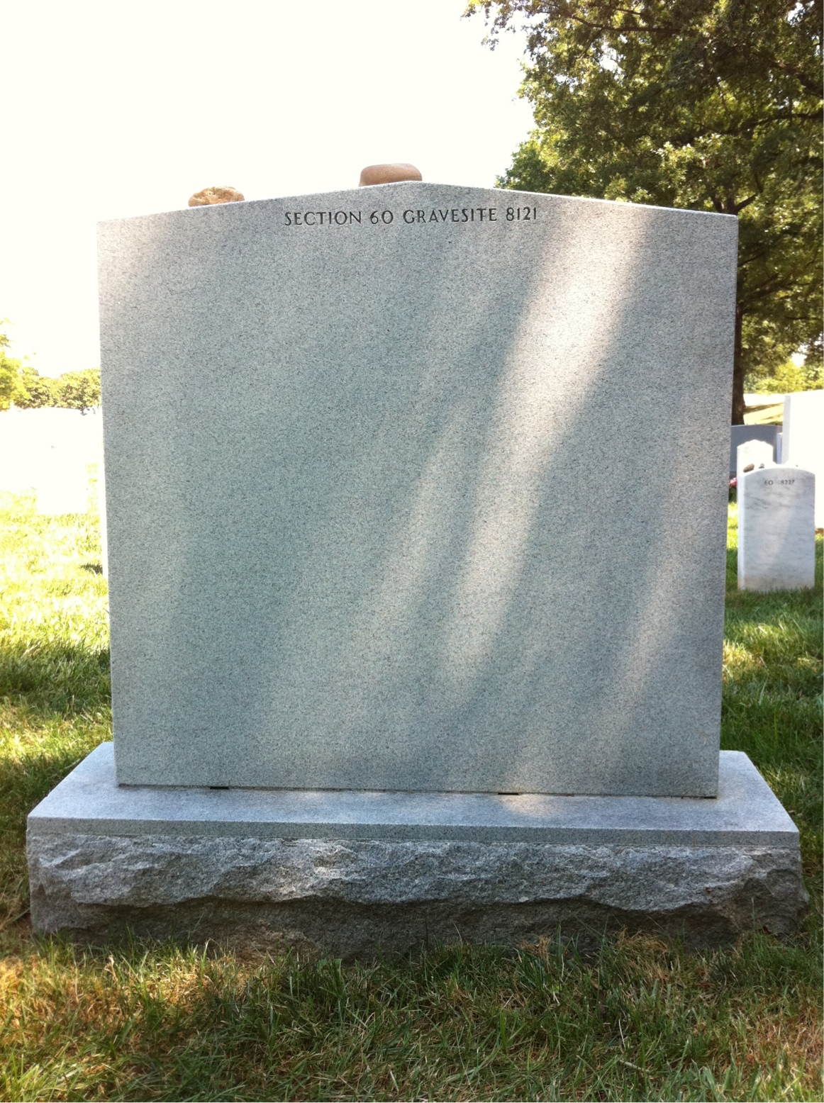 Back of headstone — Thomas Walkup