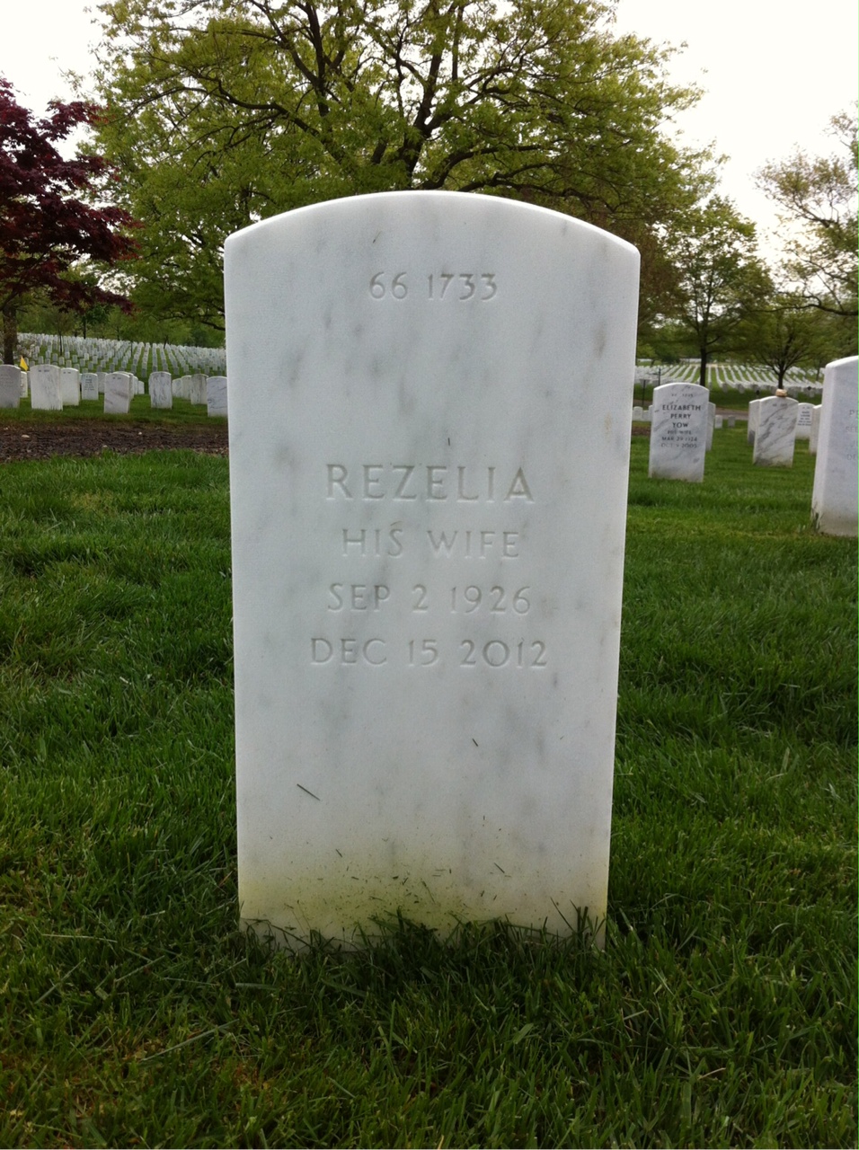 Back of headstone — James Strawder
