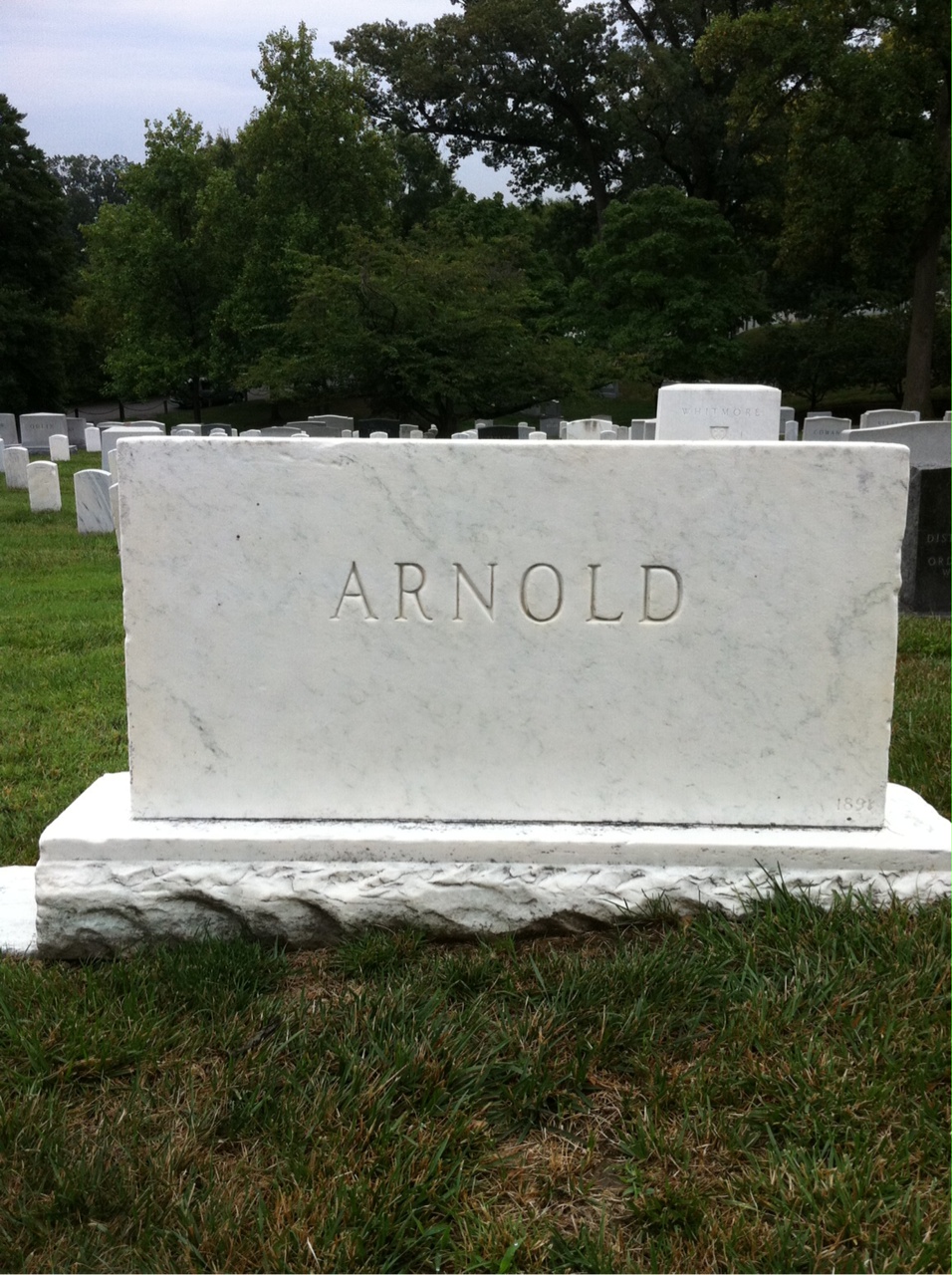 Back of headstone — William Arnold