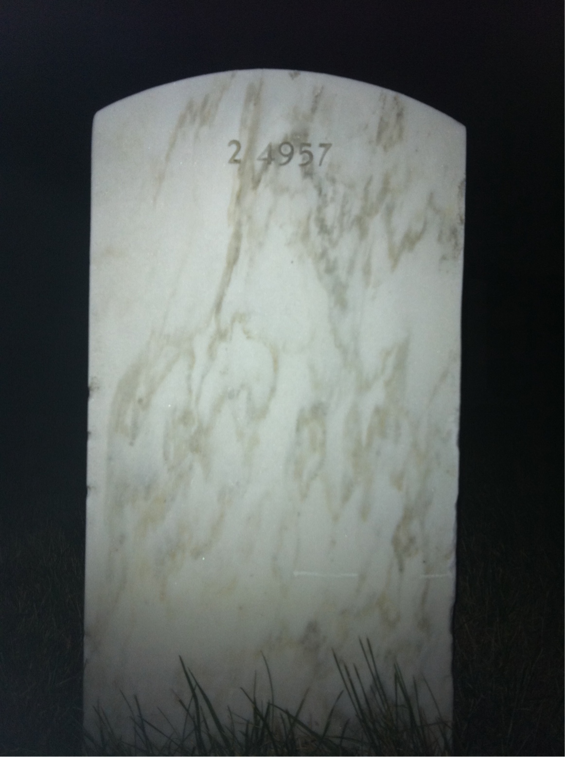 Back of headstone — William Mason Wright