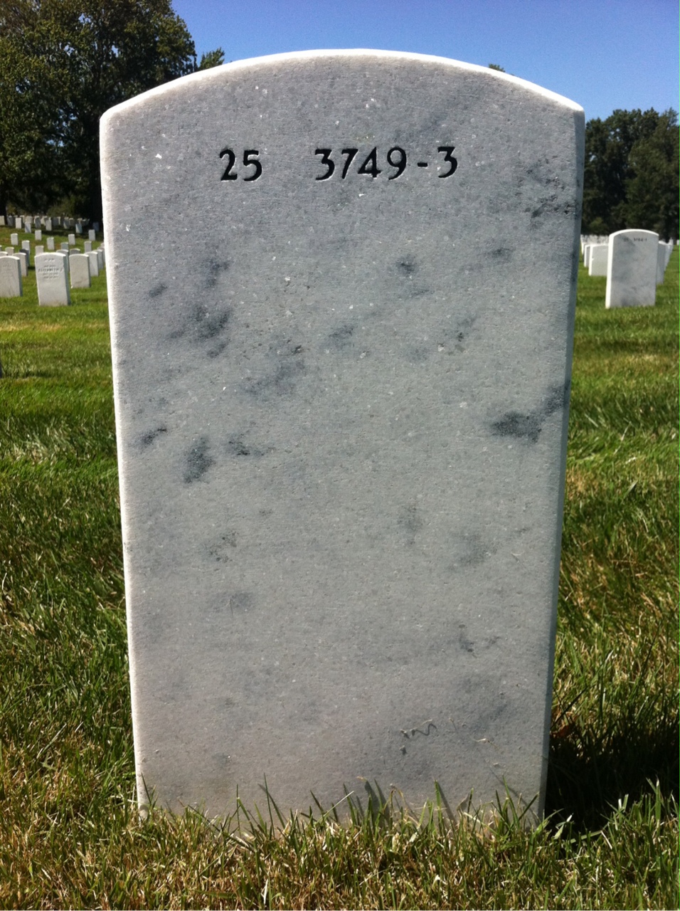 Back of headstone — Walter Graham