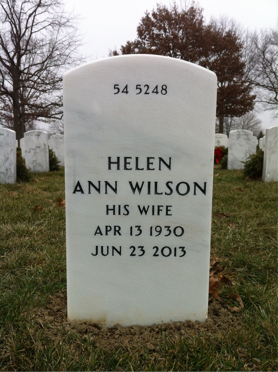 Back of headstone — James Warden
