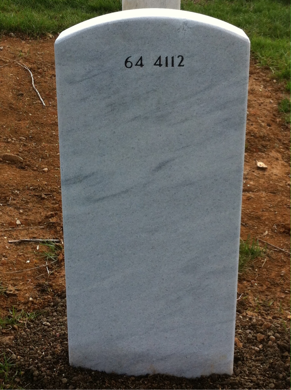 Back of headstone — Lamar Cox