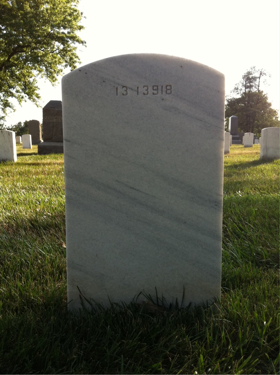 Back of headstone — Dennis Mulcahy