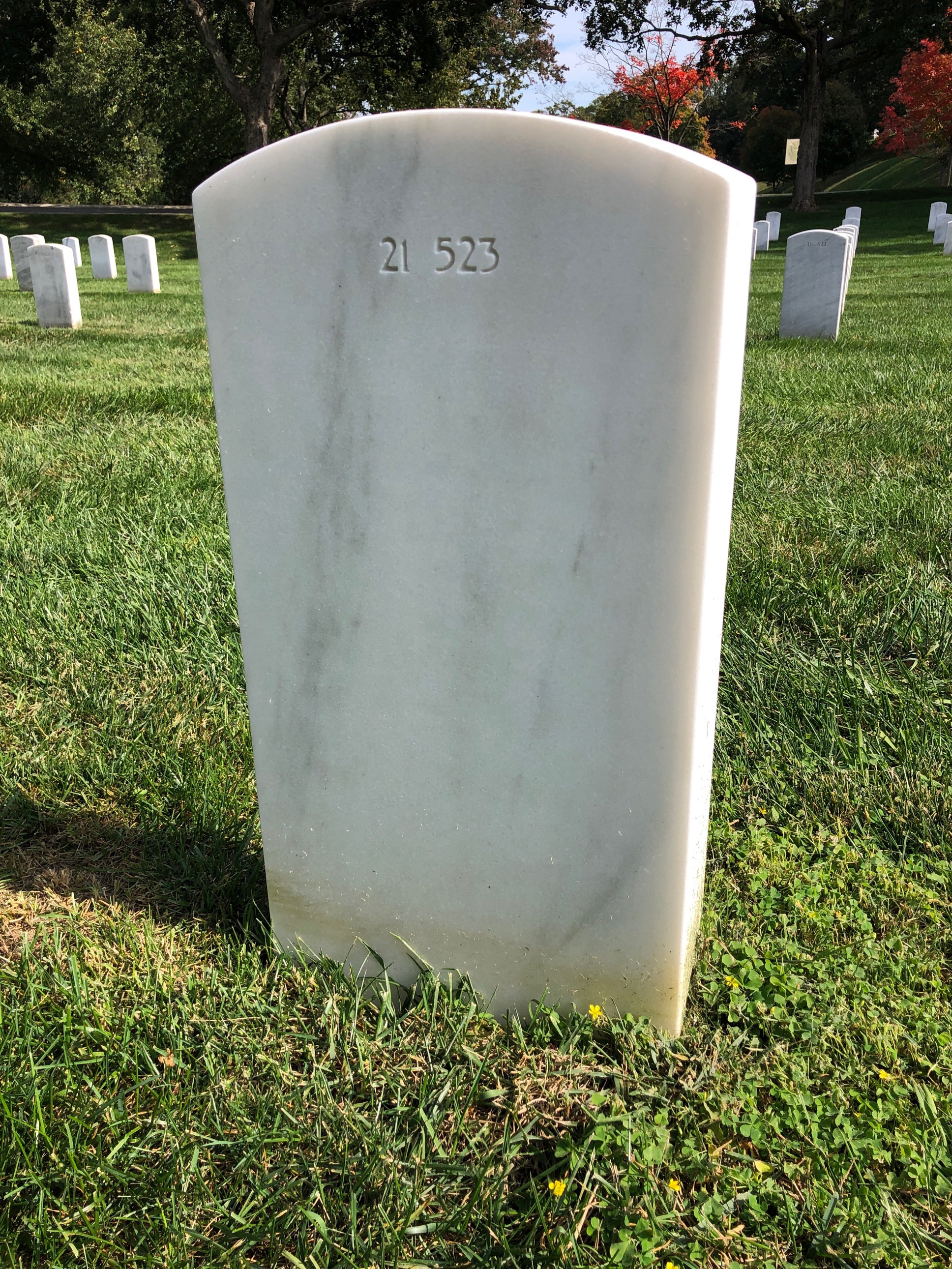 Back of headstone — Grace Allison