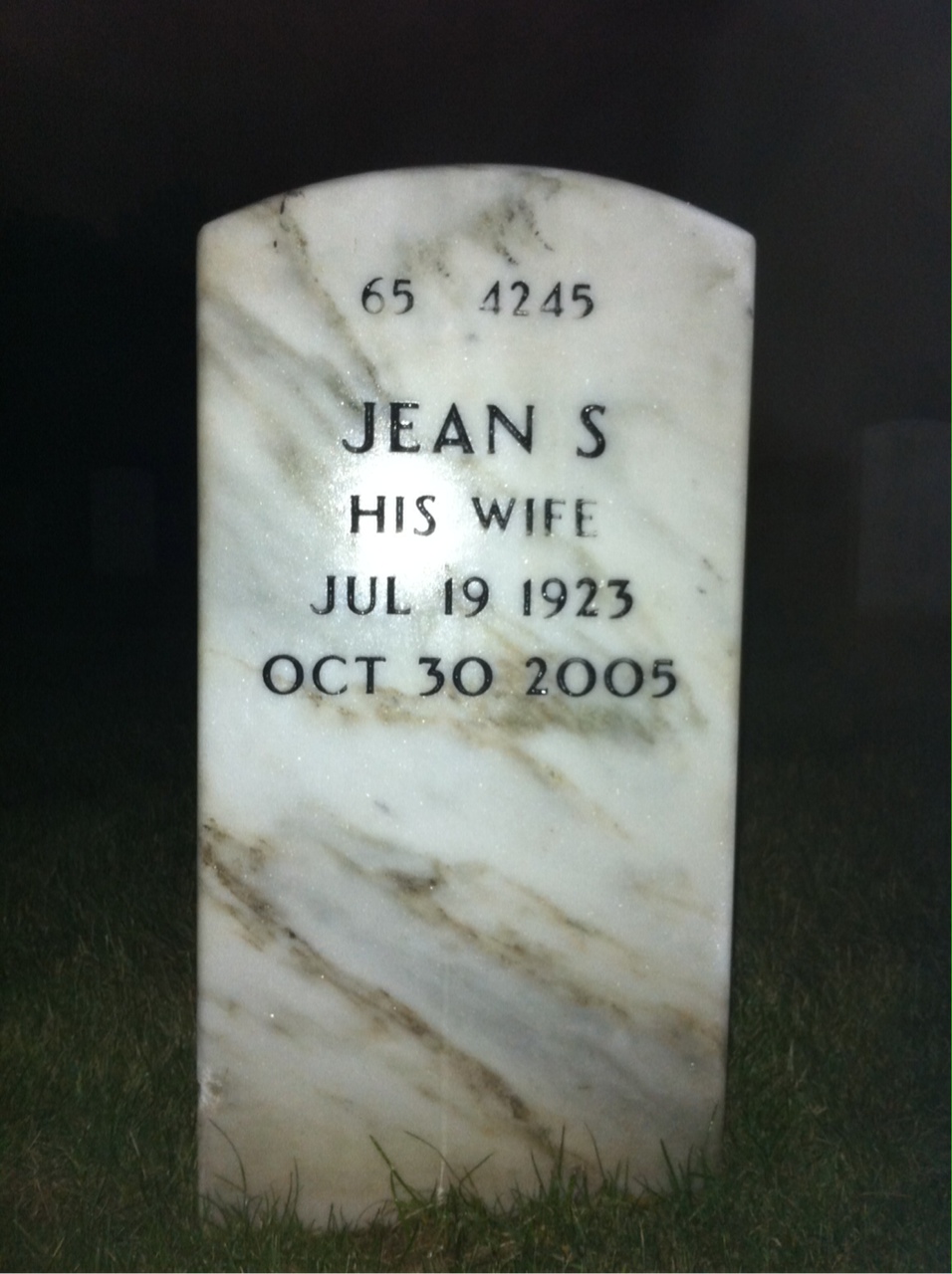 Back of headstone — George Loughery