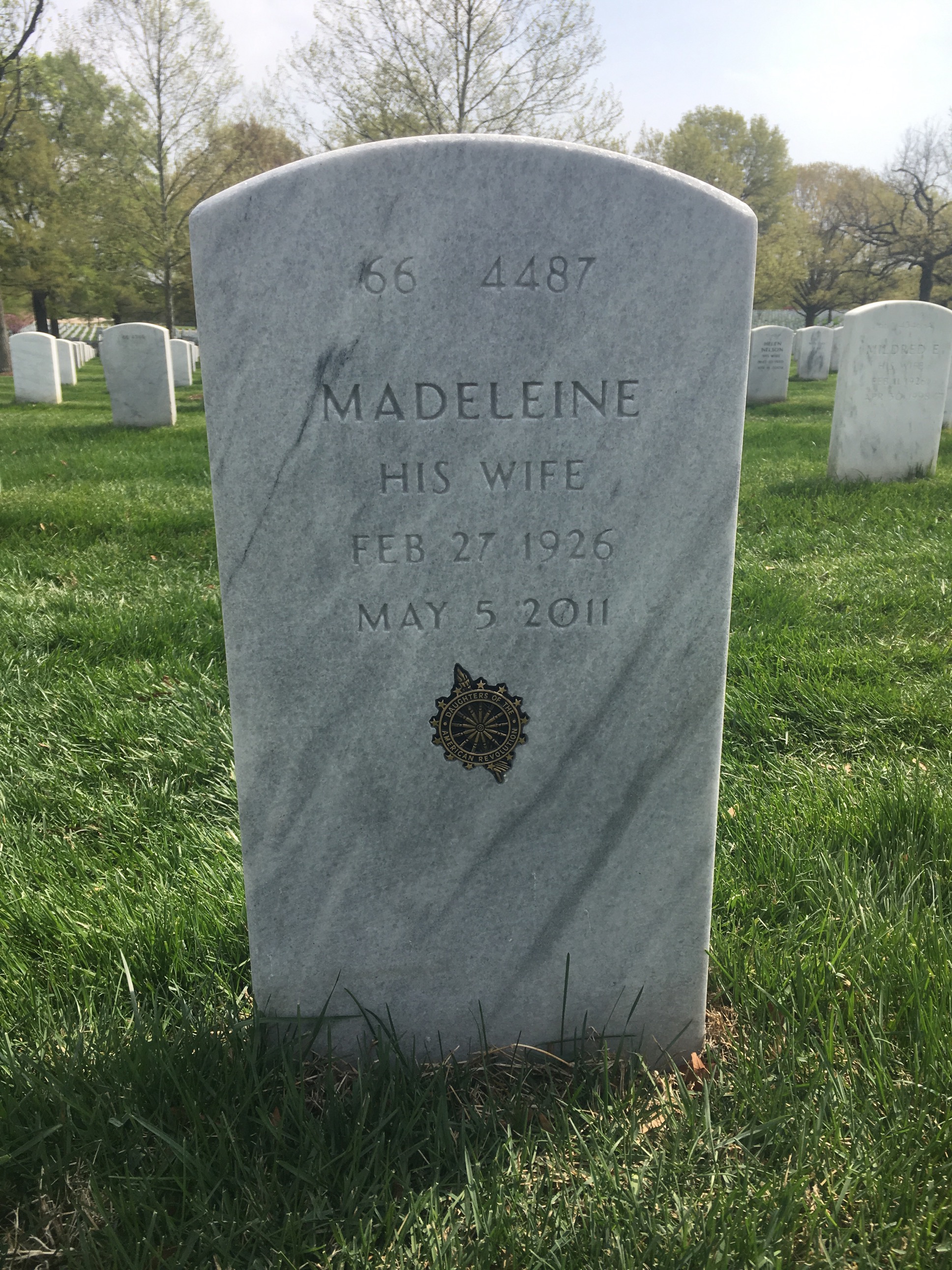 Back of headstone — George Raymond