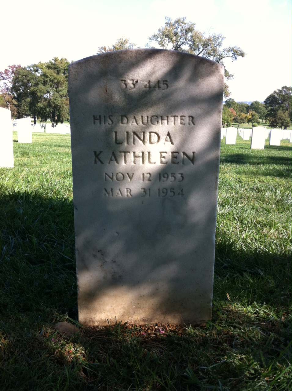 Back of headstone — Harold Austin