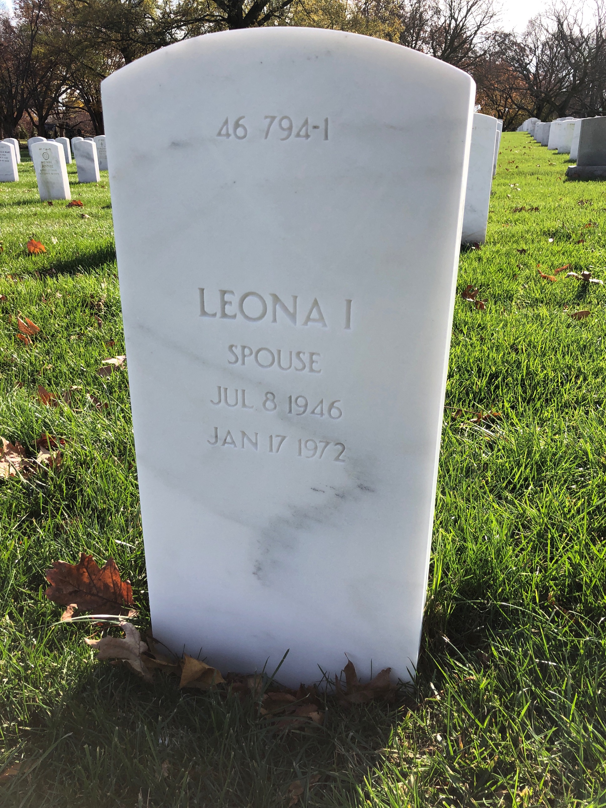 Back of headstone — Dennis J Callahan