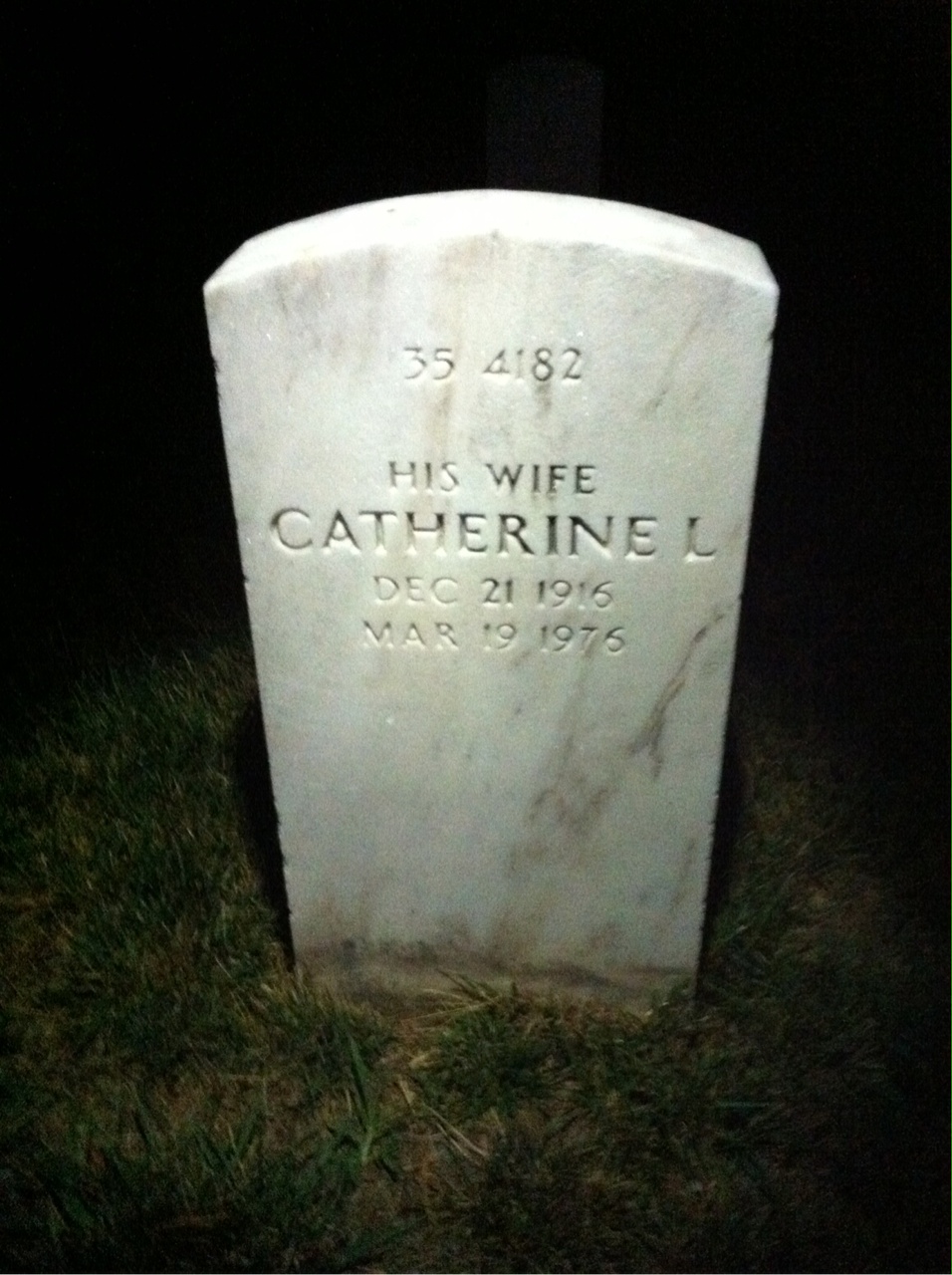 Back of headstone — Hasel Moore
