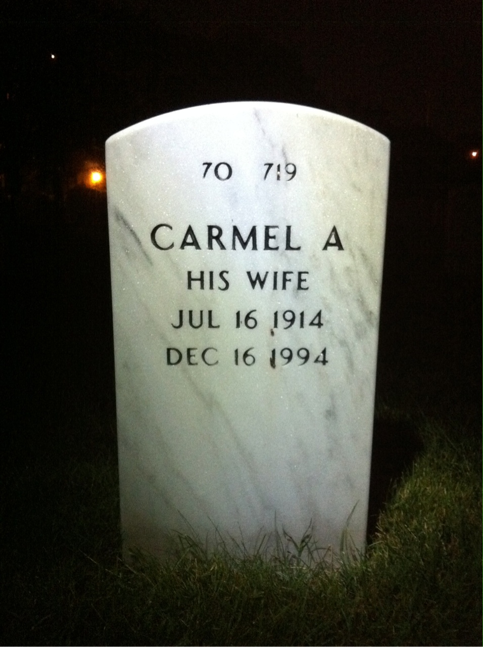 Back of headstone — Albert Vermette