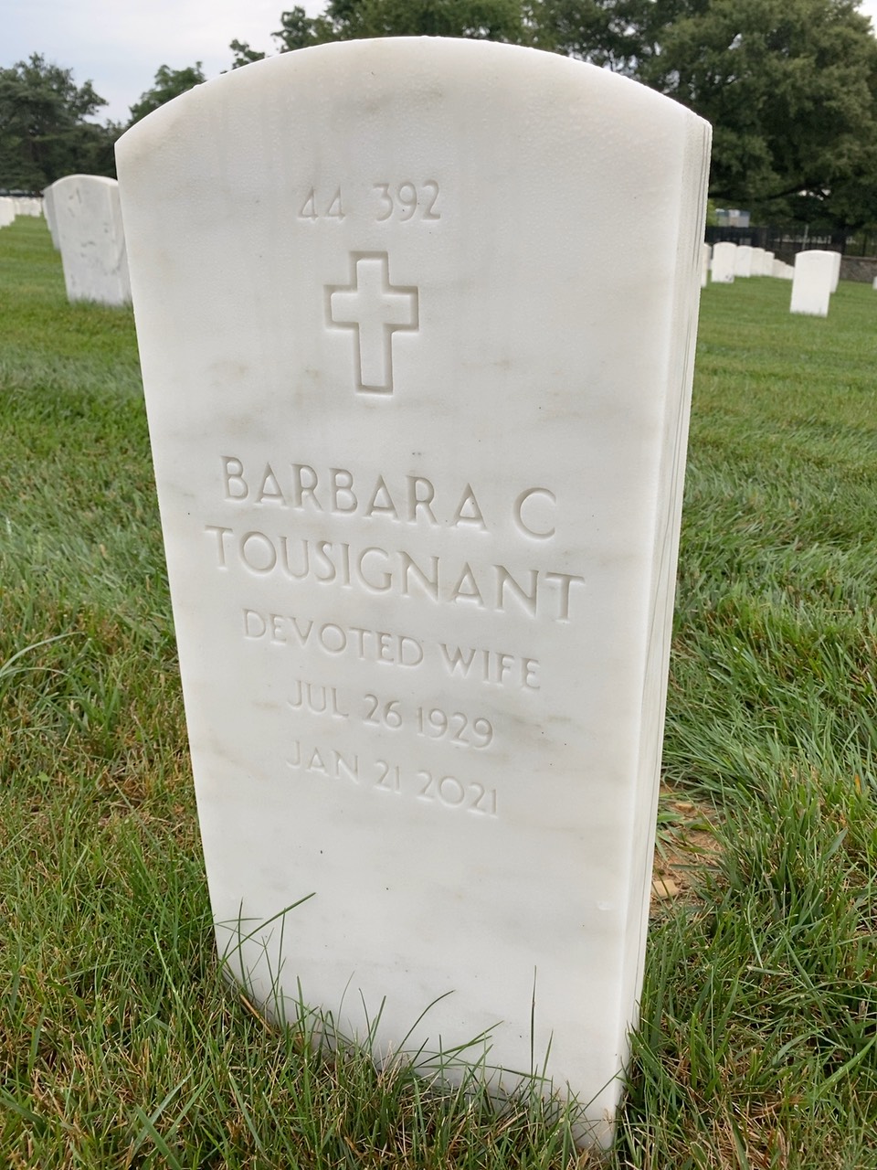 Back of headstone — Alfred Tousignant