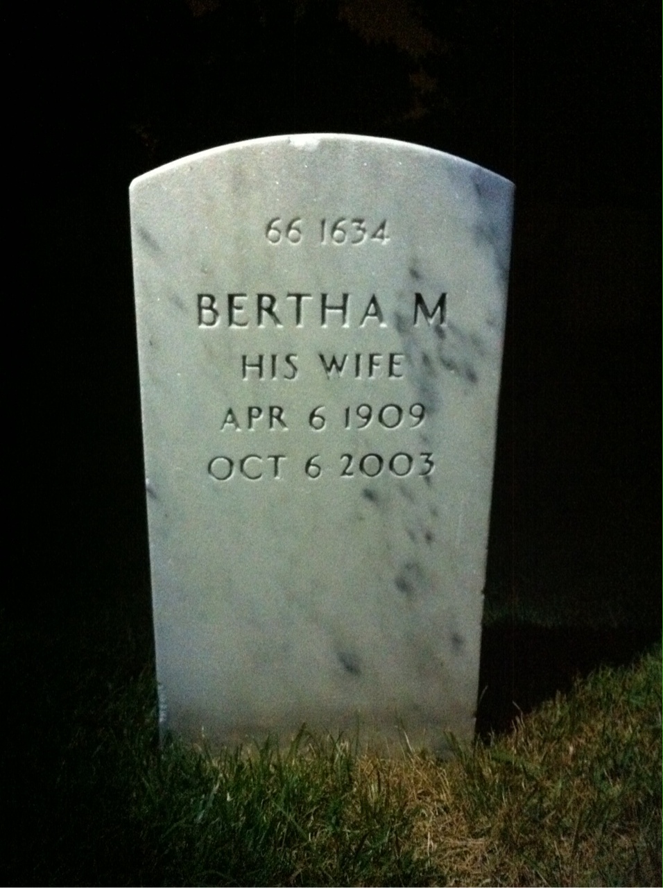 Back of headstone — George Tourville