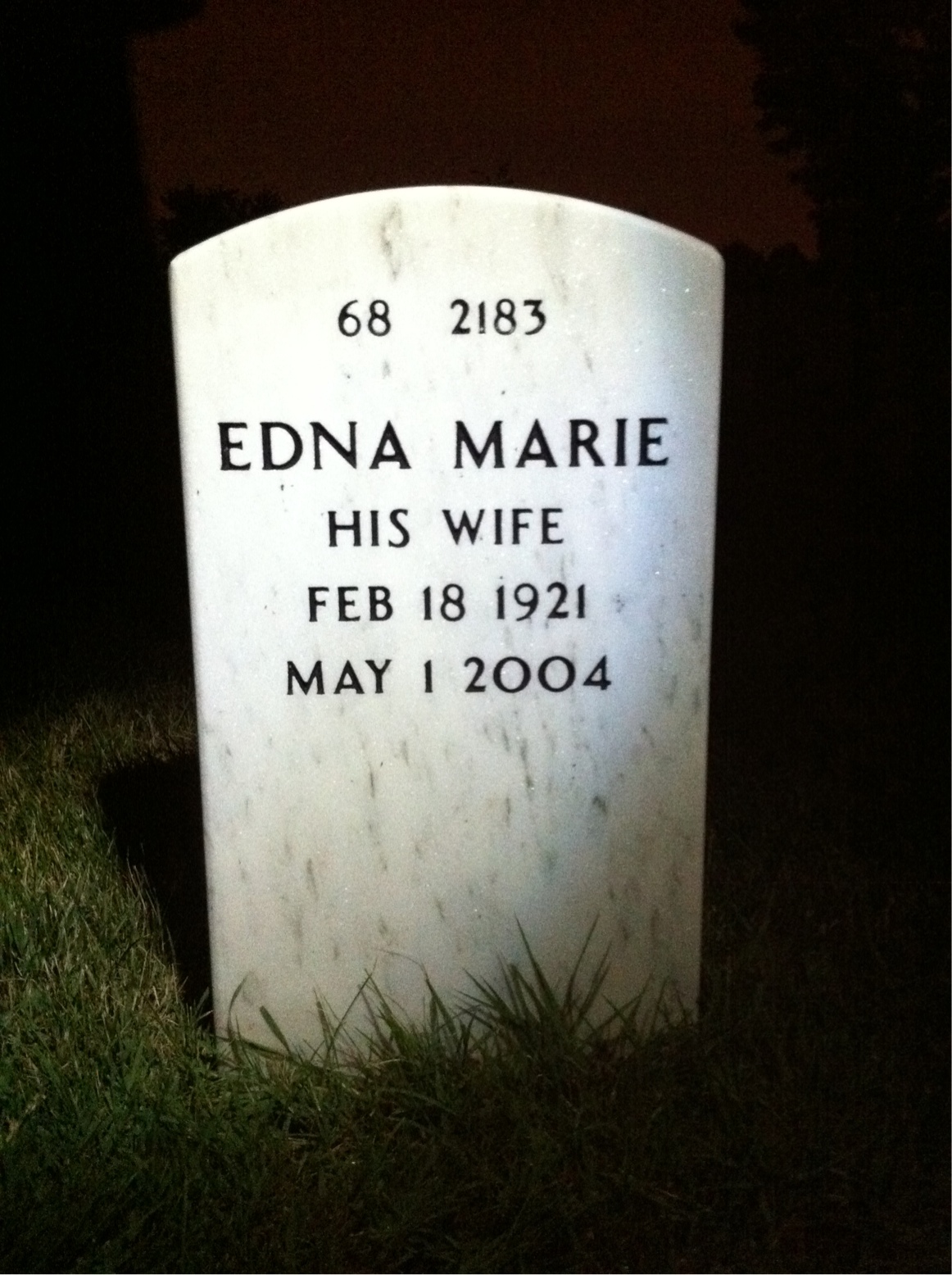 Back of headstone — Helmer Sundt
