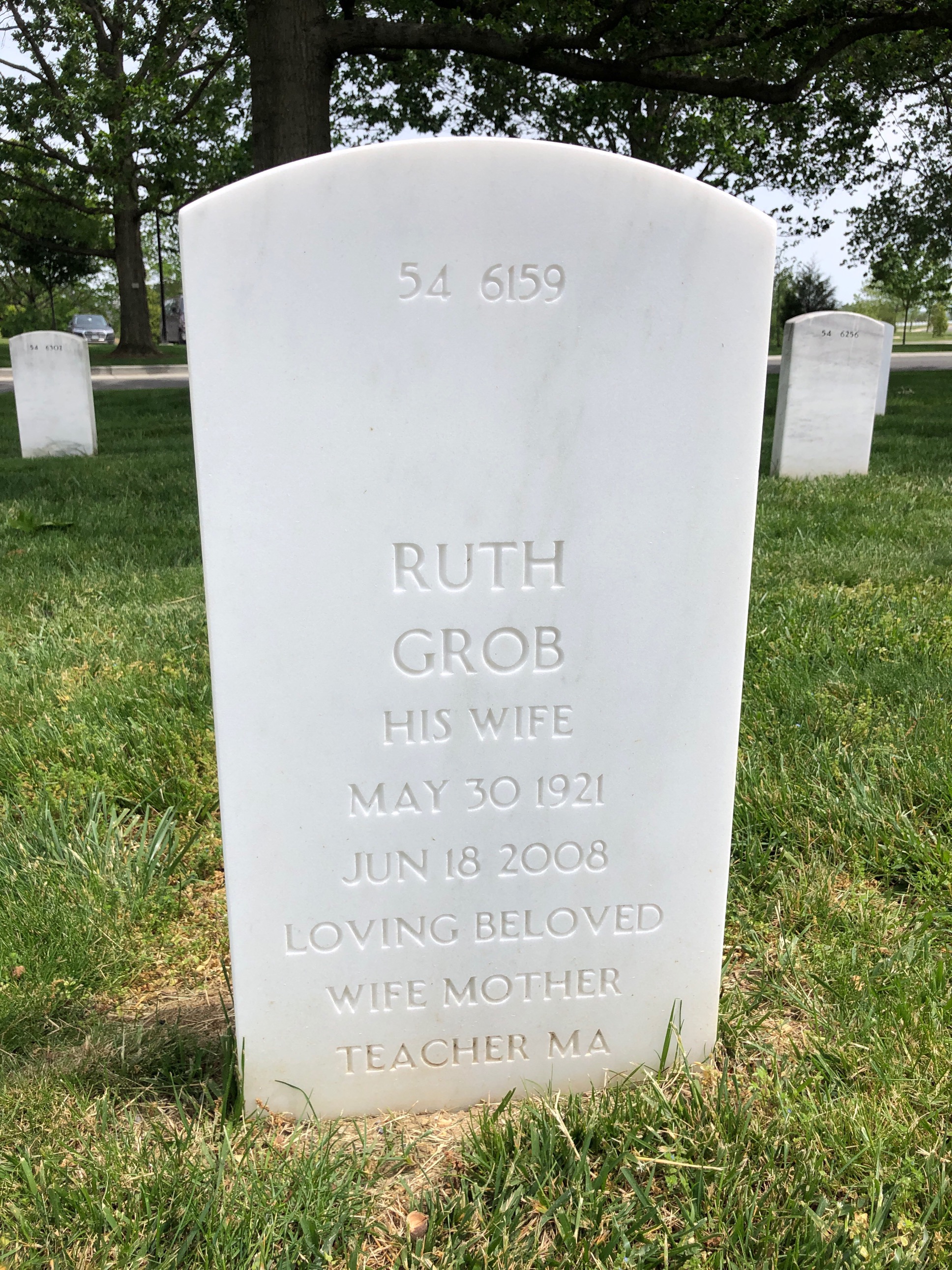 Back of headstone — Robert Brousseau