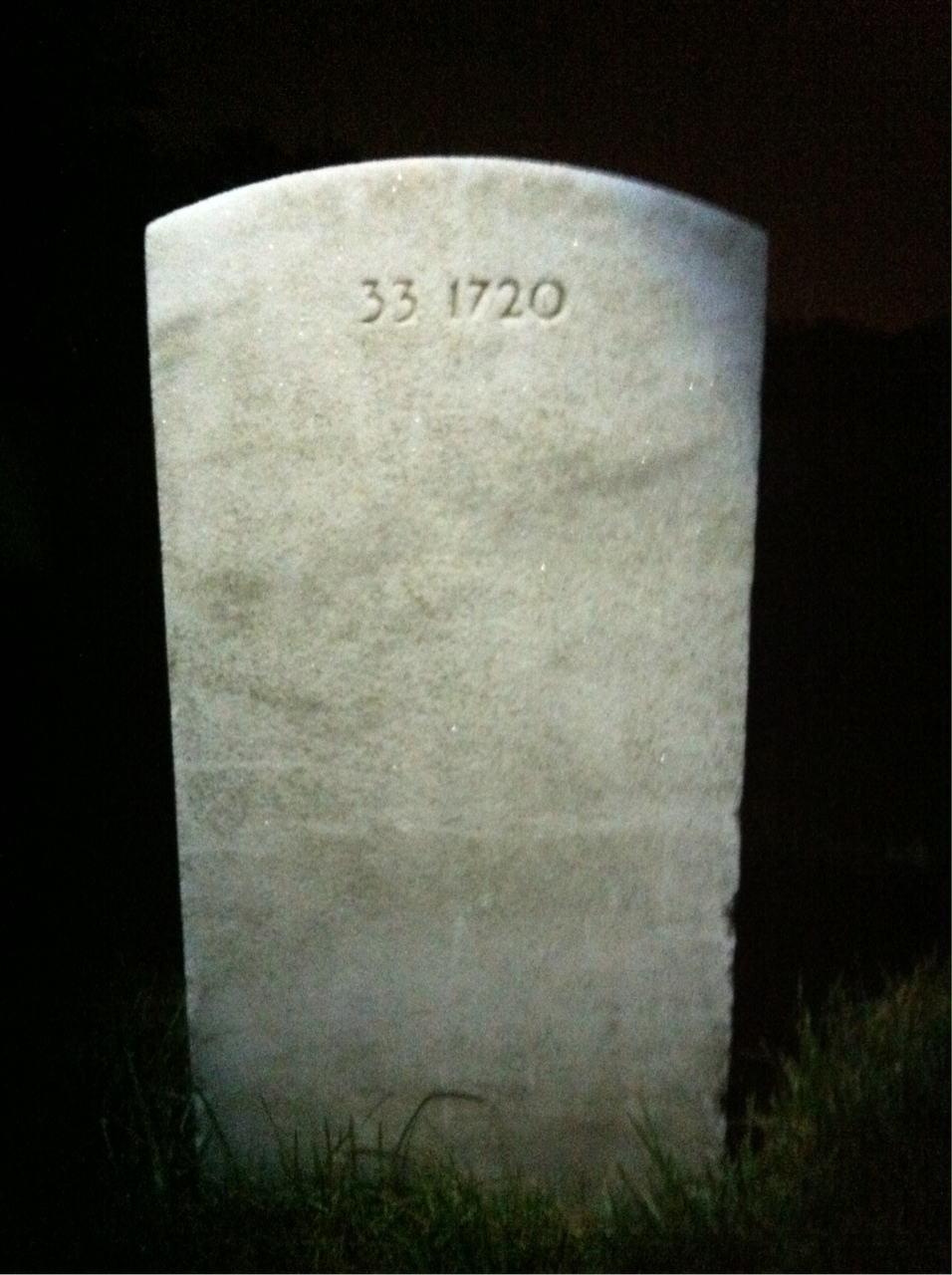 Back of headstone — Warren Moguin