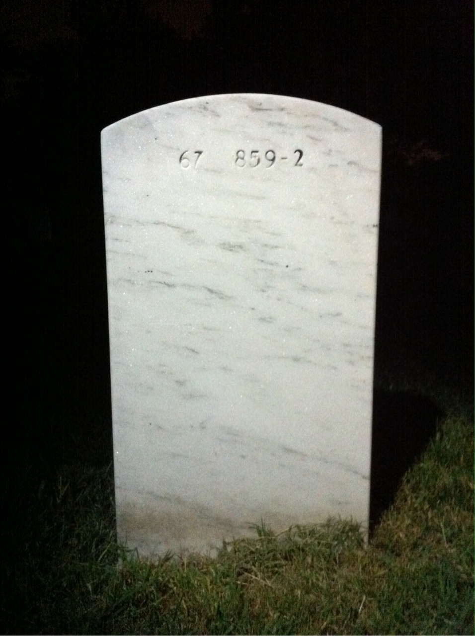 Back of headstone — Mark Buck
