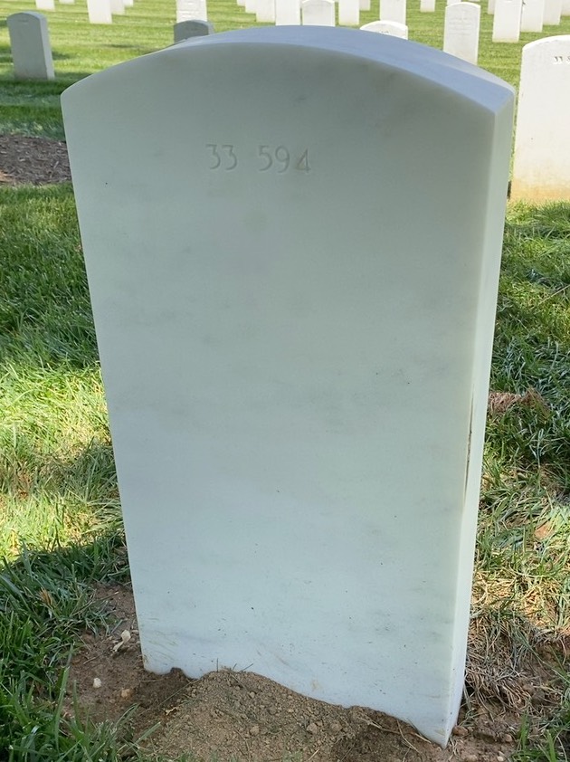 Back of headstone — William Anderson