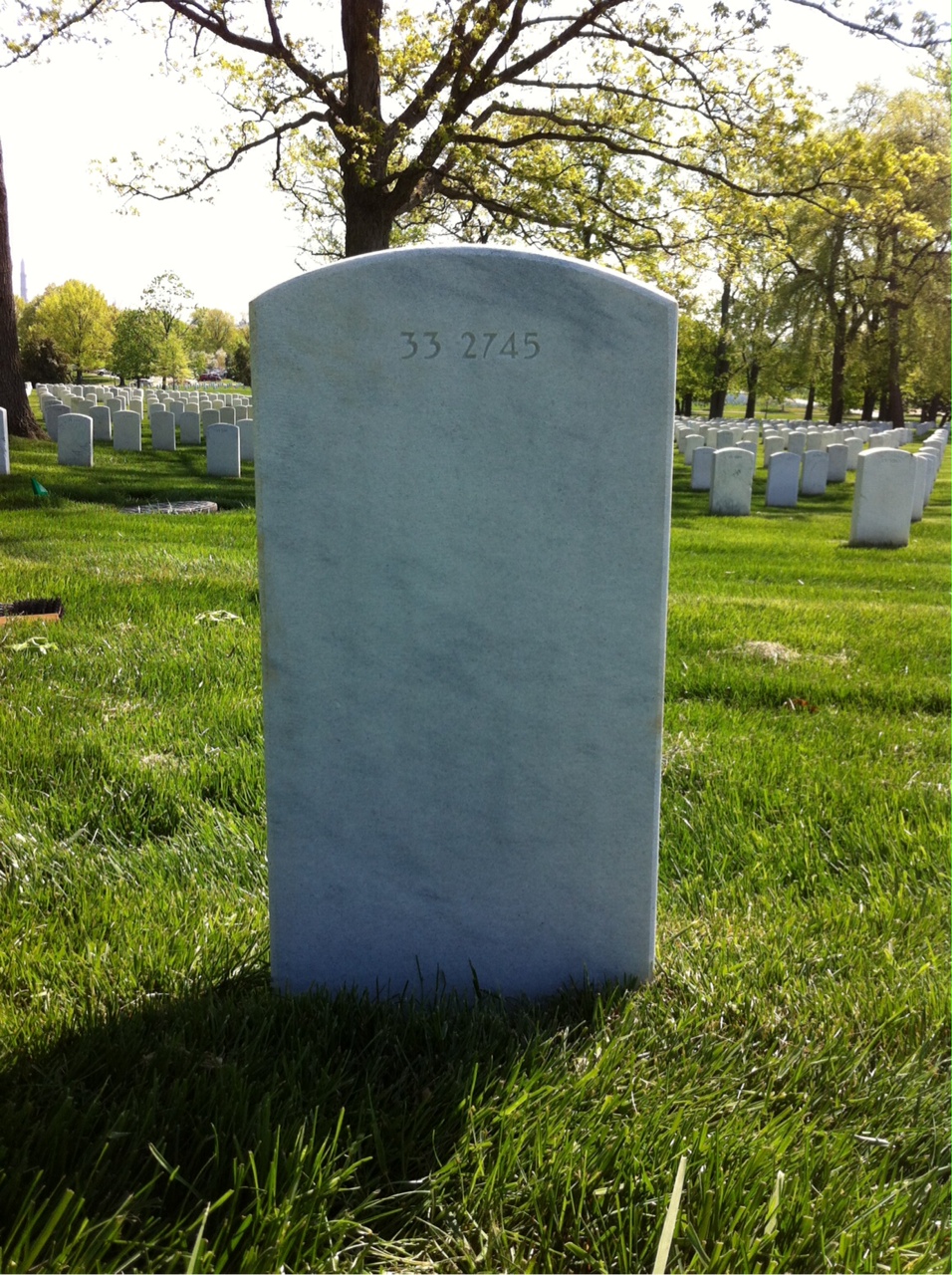 Back of headstone — Walter Clyde Thompson