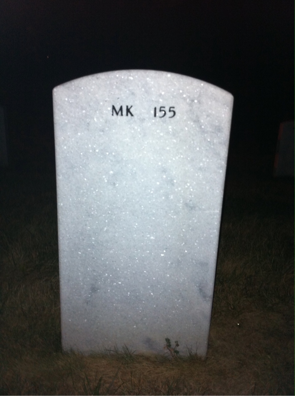 Back of headstone — James Burk