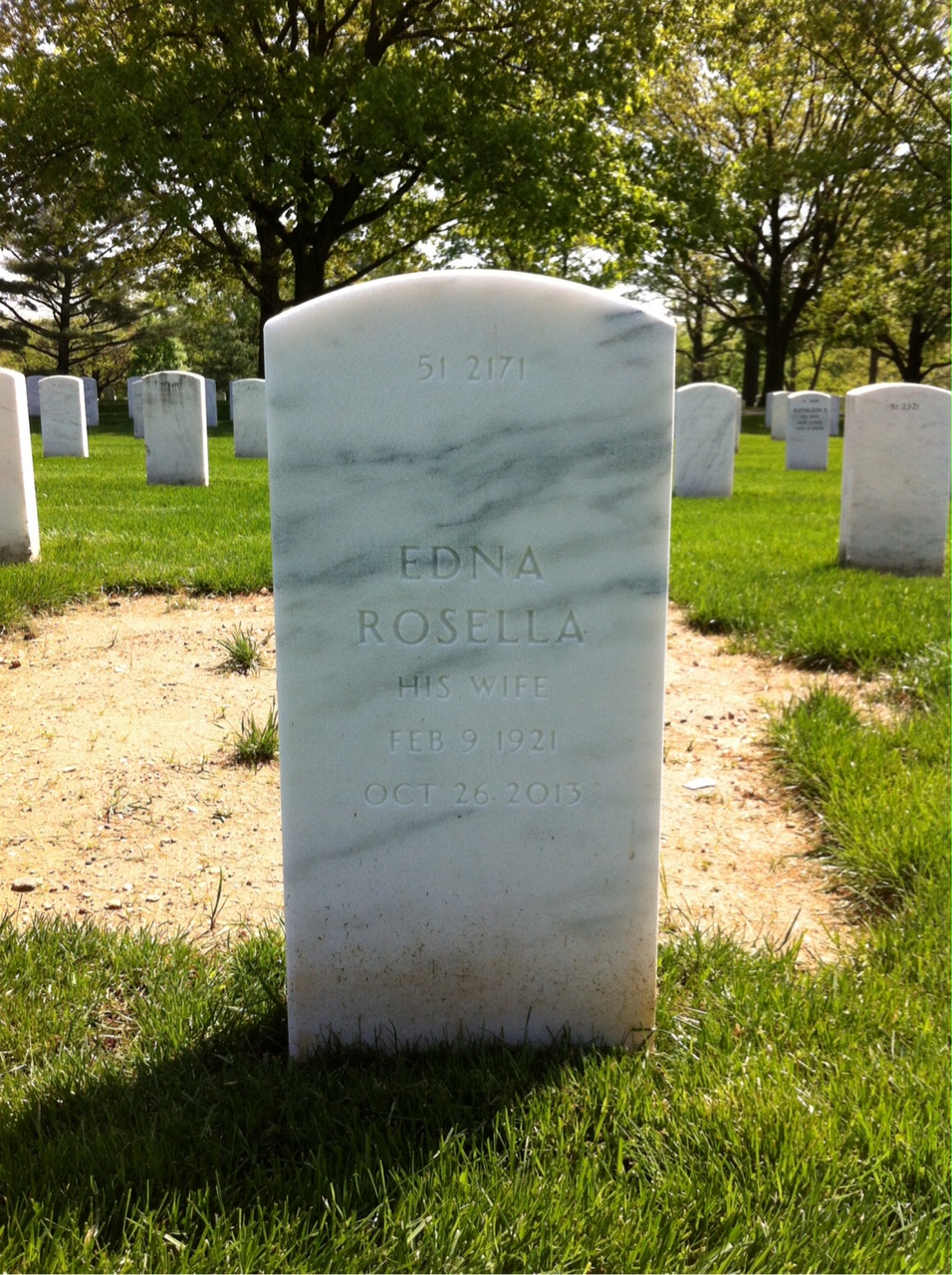 Back of headstone — Olin Darnel