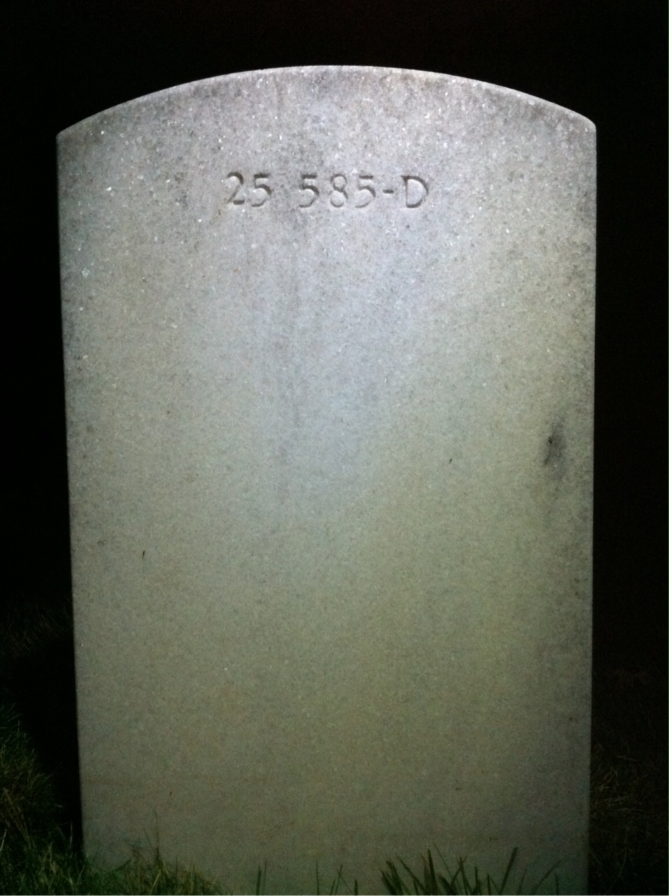 Back of headstone — Eugene Atkins